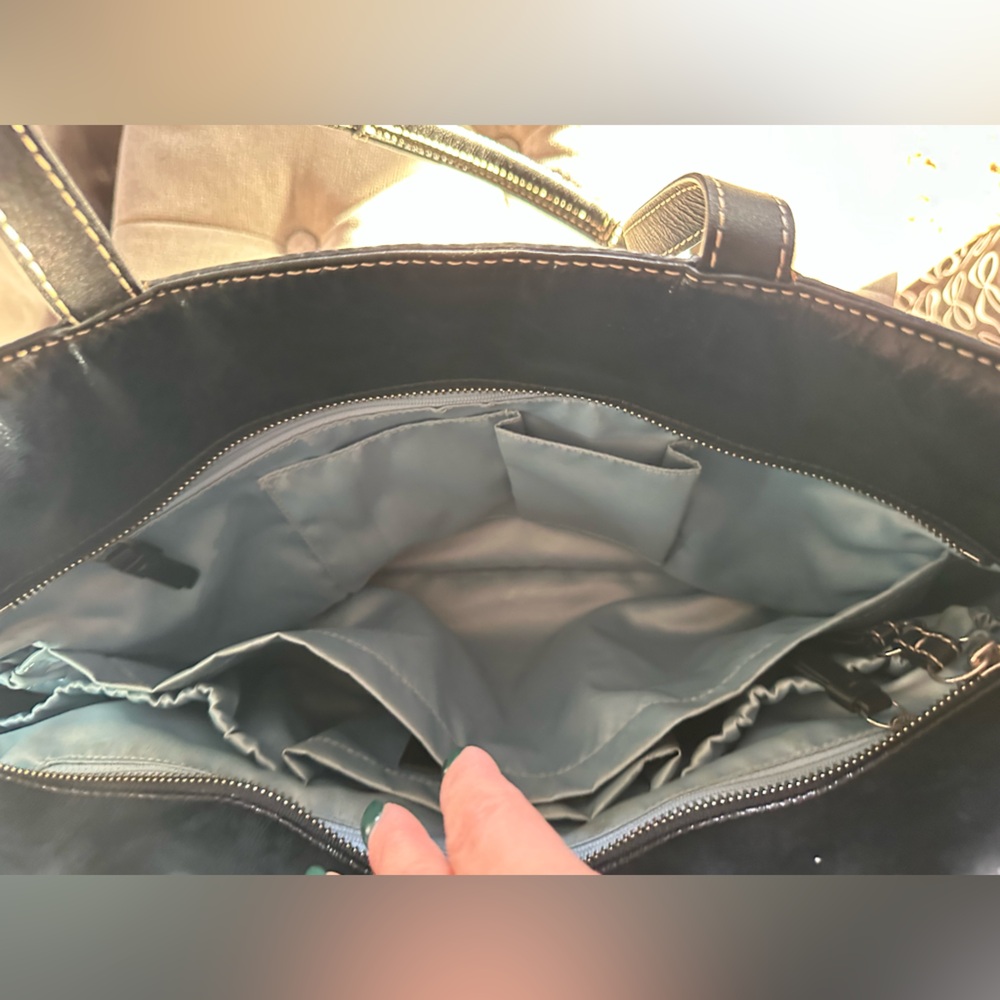 Coach Shiny Black Leather Diaper Bag - GUC - Picture 8 of 8